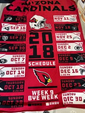 Arizona Cardinals 2018 Schedule fleece blanket